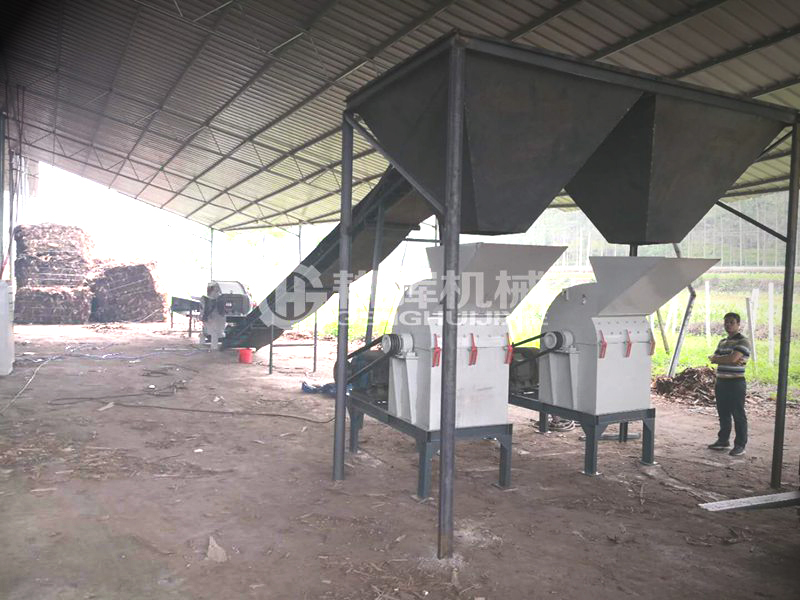 桉樹皮切片粉碎生產(chǎn)線